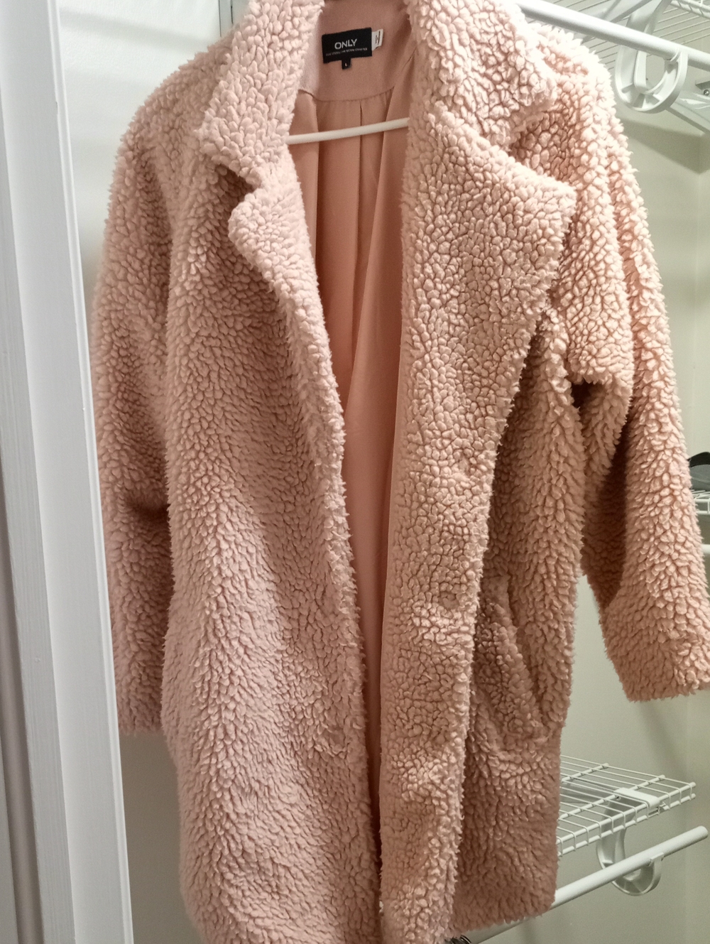 Pink Fluffy Faux Fur Coat